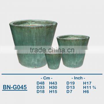 GLAZED CERAMIC OUTDOOR POT BN-G045