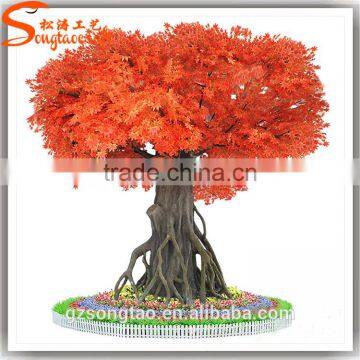 Large Outdoor Decoration Artificial Tree Home Decoration Artificial Maple Tree Fiberglass Fake Artificial Red Maple Tree photo-2