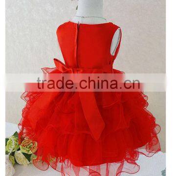 Retail Hot! 2015 Baby Girl Dress Lace Multi-layer Tulle Cute Princess Dress Bow Belt Fashion Vestido Meninas photo-2