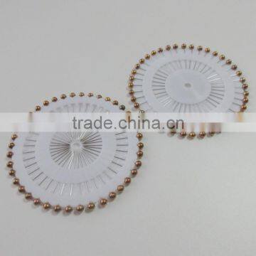 38mm fashion decorative ball head plastic gold color blocking pin in wheel packing