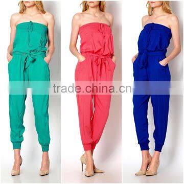 Ladies summer sexy casual party jumpsuits off shoulder jumpsuits