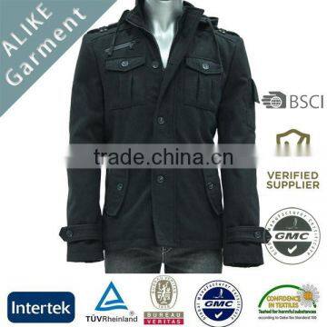 ALIKE men's fake wool plain windbreaker