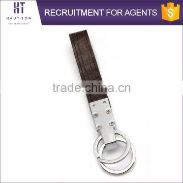 New Fashion Luxury Real Crocodile Skin Leather Key Ring Holder Top Selling Popular Custom Logo Car Key Chain