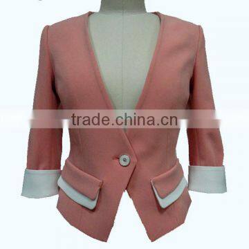 Fashion ladies clothing 3/4 sleeve blazer