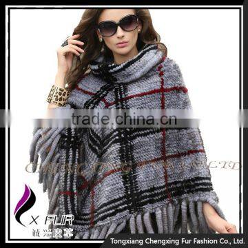 CX-B-M-62C Knitted Mink Fur Shawl Hot Sale / High Quality Women Cape