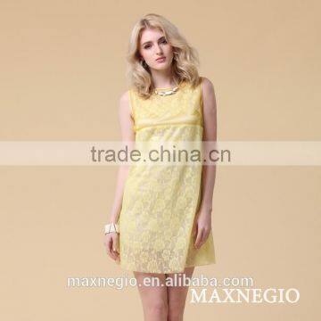 China Supplier Sleeveless Lady One Piece Dress Simple Latest 2015 photo-2