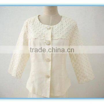 Ladies Formal Mesh Suits Embroidery White Elegant Blouse And Skirt Sets photo-4
