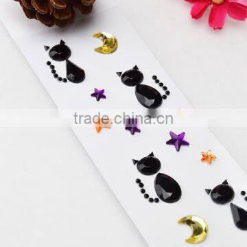 Gem Stickers Craft Rhinestone Mirror Decoration Sticker for Card Making photo-4