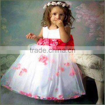 MGOO Dress Manufacturer Satin Kids Wedding Flowers Girl Dress Latest Design Baby Frock Party Dress C12 photo-5