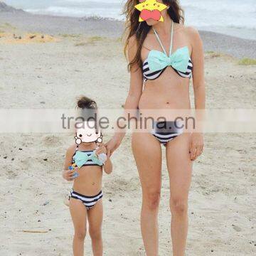 Beautiful Girl Bikini Images Stripe Underwear With Big Bowknot photo-2