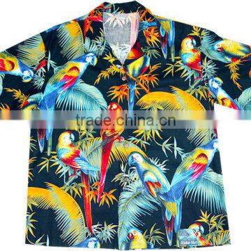 Tropical Florida sun blue light weight linen shirt for men , beach shirt