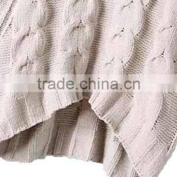 Custom Rolled Neck Long Sleeves Oversized Aryan Cable Knitted Jumper photo-3