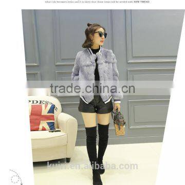 Real Fur Coat For Women Rabbit Fur Baseball Uniform Winter Short Jacket Thick Warm Casual Loose Outwear Genuine Fur Coat Female photo-5