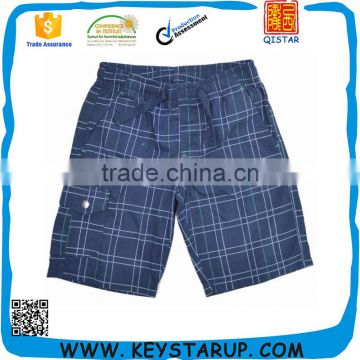 Boys Navy Plaid Nice Stretch Cargo Shorts