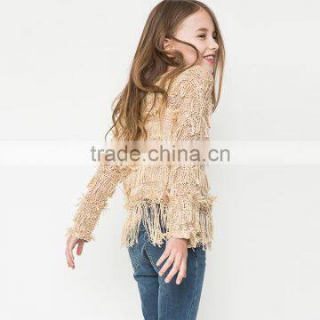 S32445W Teenager Girl Pullover Knitted Sweater Spring Fringe O-neck Trendy Sweaters photo-2
