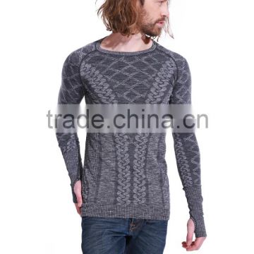 Mens Gym Wear Seamless Running Long Sleeve Tshirt