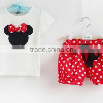 S80002T, Baby Clothing Sets , Summer New Children Girl's 2PC Sets Skirt Suit Dots Skirt Dots Pants Girls Cartoon Clothes photo-4
