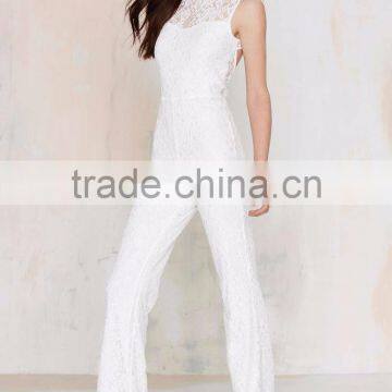 Elegant Partially Lined Mock Neck Jumpsuit Fashion Back Cutout Onesie Adult Jumpsuit photo-3
