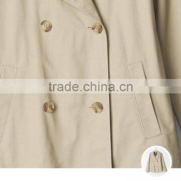 Crisp 100% Cotton Classic Double-breasted Short Coat Custom High Quality Fashion Women Windbreaker Guangzhou Manufacturer photo-6