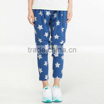 Most Fashionable Bright Gold Star Knitted Trousers Custom High Quality Cotton Casual Sport Pants in Guangzhou photo-3