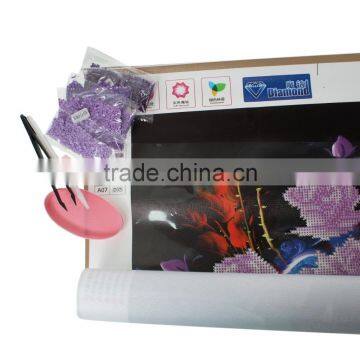 Handmade Purple Flower Pattern Embroidery Diamond Painting DIY 3D Kit Cross Stitch photo-2