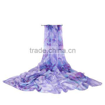 2017 New Sytle Long and Big Shawl Silk Chiffon Scarf Beach Made in China photo-5