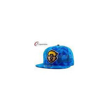 Blue Irregular Figure Pattern Printing Childrens Baseball Caps With 3D Logo