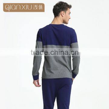 Wholesale Qianxiu Lovers Family Set Soft Touch Snug Fancy 2PC Suit Mens Nightwear photo-3