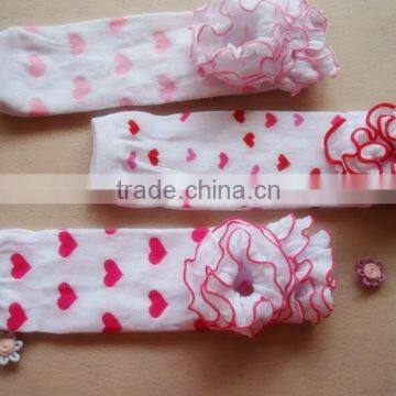 Valentine's day baby leg warmers ruffle style cotton confortable ruffle leg warmer