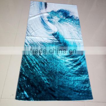 Custom design digital/reactive printing square velour terry 100cotton beach towels