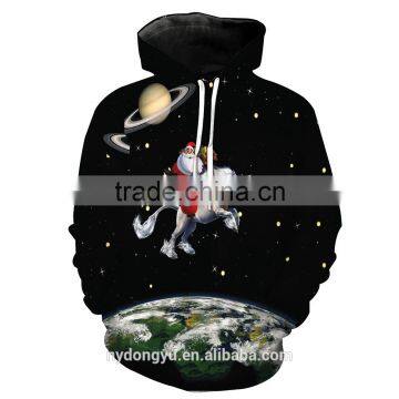 Chrismtas santa in space unisex 3D red sweatshirts/blue na plus size 3d hoodies/ fashioable 3d Christmas hoodies jacket