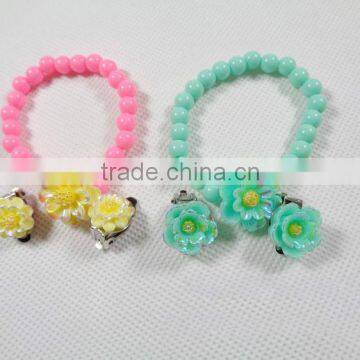 2015 Fashion Coloful New Style Plastic Bracelet/Stud Earrings Set