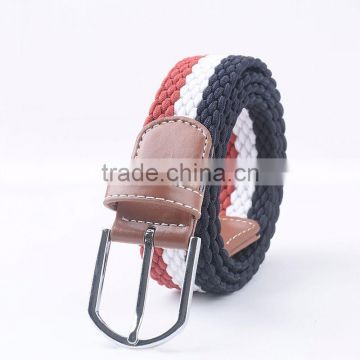 new cheap knitted leather belt cloth braided belt woven braided elastic belt