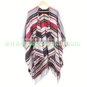 Jacquard acrylic knitting pattern reindeer scarves poncho