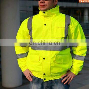 Waterproof reflective jacket rain coat reflective green rainsuit