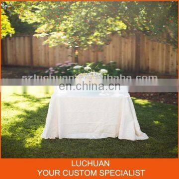 Elegant Fancy Wholesale Sequin Customize White Tablecloth