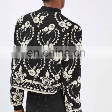 High Fashion Petite Lace Embroidered Jacket Black Color Ladies Blazer Designs photo-2