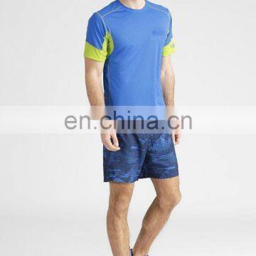 Multicolor Blue Quick Drying Print 100% Polyester Men Reflective Sports Athletic Shorts Wholesale photo-2