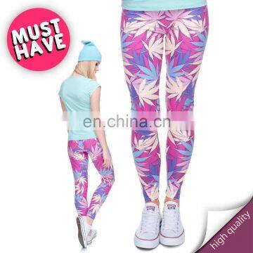Weed Pink Custom Fabric Ladies Sexy Jogging Slim Hot Wholesale Brand 3d High Quality Girls Spandex Woman Leggings