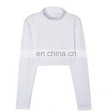 Custom Logo Hot Selling Long Sleeve Crop Top Women Plain Crop Tops Wholesale