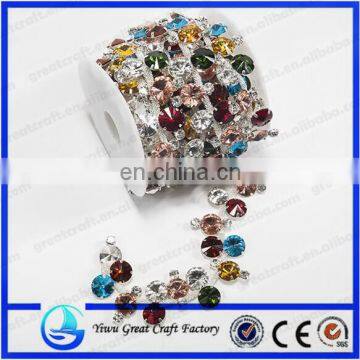 Fashion Resin Beads Upon Metal Cup Rhinestone Chain rhinestone cup chain