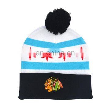 OEM Orders Welcome Acrylic Knitted Boy and girl Pom Pom Beanie Hat