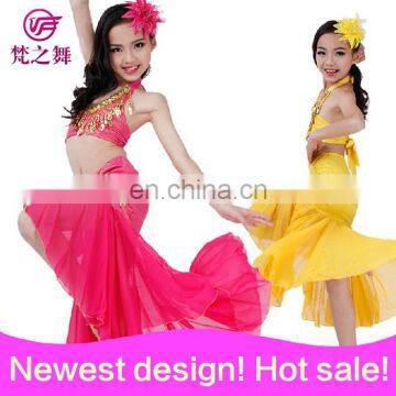 Newest arrival hot sexy beaded tassel children girls belly dance costume with size S M L ET-055