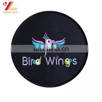 T-shirt Bird Wings colorful fabric background embroidery patch with merrow border