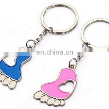 Zinc alloy lovers keychain small feet lover key chain