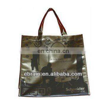 metallic colored PP woven bag,New design shopping bag with button,