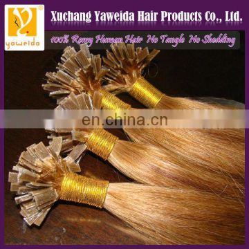 High quality beauty products flat tip remy hair extension drip tip flat