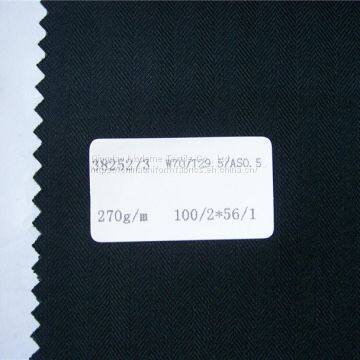 Excelled Herringbone Pinstriped Vigin Wool Suiting Fabric