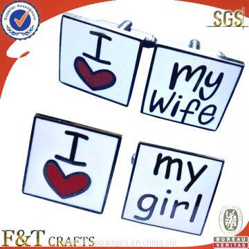 Custom made high quality lover cufflinks