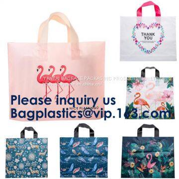 100% Eco-Friendly Biodegradable Custom Design Hdpe/Ldpe Shopping Carrying Flexi Soft Loop Plastic Handle Bag